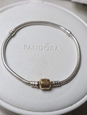 Pandora Solid 14k Gold Clasp & Silver Bracelet (Price Firm Unless Bundled)